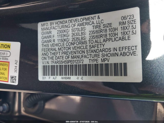 Honda lfc3 2023 7FARS5H59PE012372 Image 9