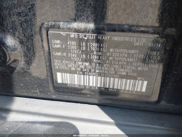 2014 SUBARU OUTBACK 4S4BRCLC2E3322145 Photo 8