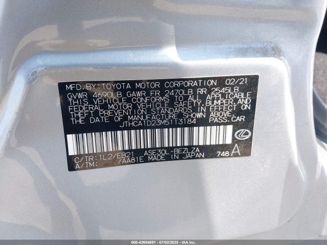 Lexus 8ar-fts 2021 JTHCA1D23M5113184 Image 9