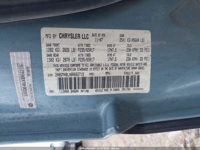 2008 CHRYSLER PACIFICA 2A8GM48LX8R662719 Photo 8
