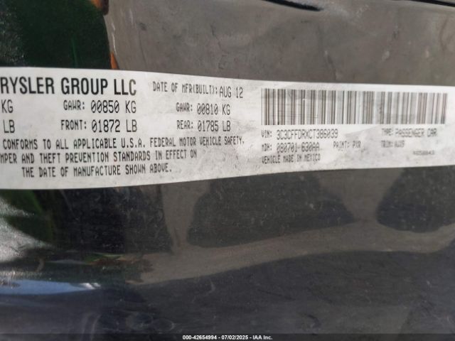 2012 FIAT 500C 3C3CFFDRXCT386039 Photo 8