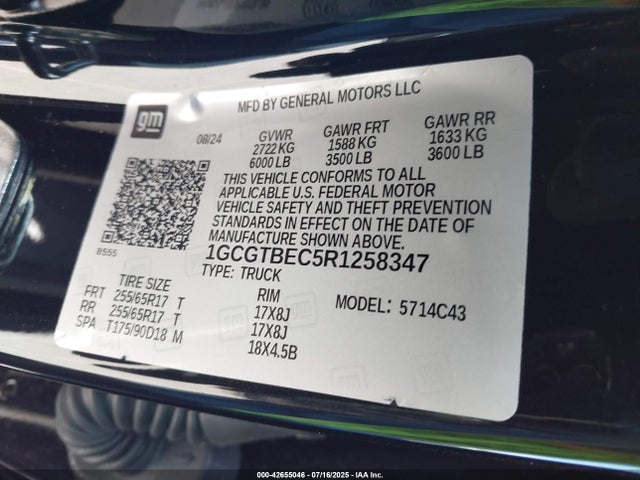 1GCGTBEC5R1258347 Chevrolet l2r