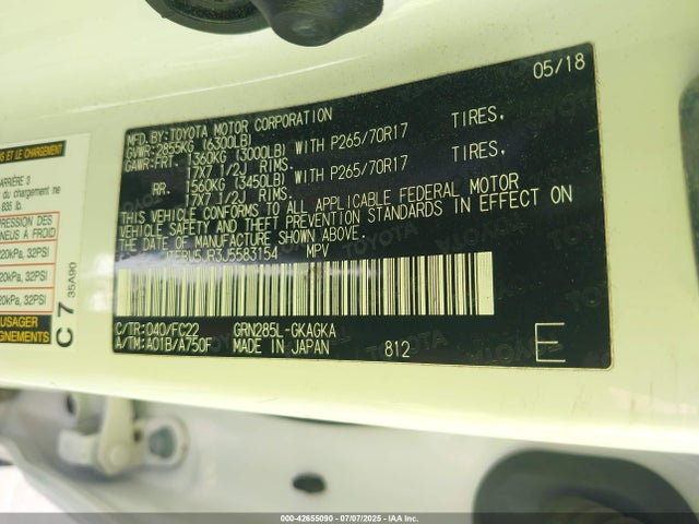 JTEBU5JR3J5583154 Toyota 1gr-fe