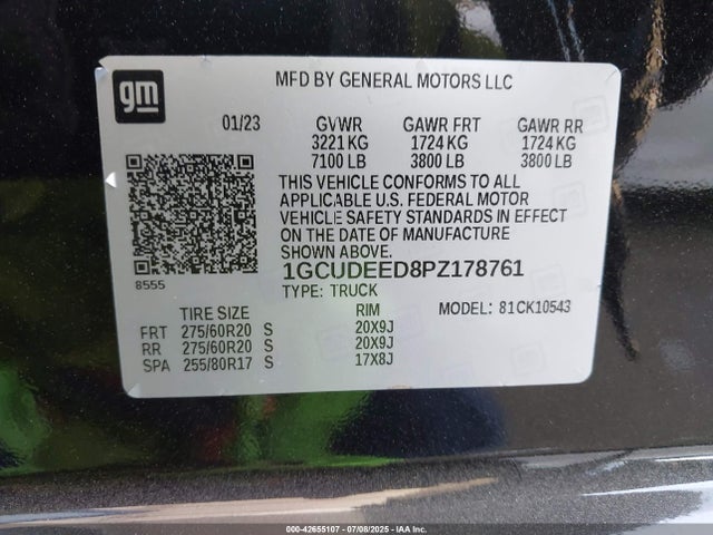 1GCUDEED8PZ178761 Chevrolet l84