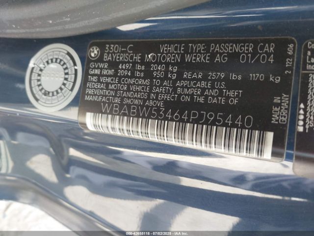 2004 BMW 330CI WBABW53464PJ95440 Photo 8