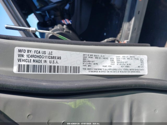 1C4RDHDG1MC689049 Dodge Durango