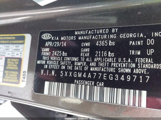 5XXGM4A77EG349717 KIA dohc gdi theta ii
