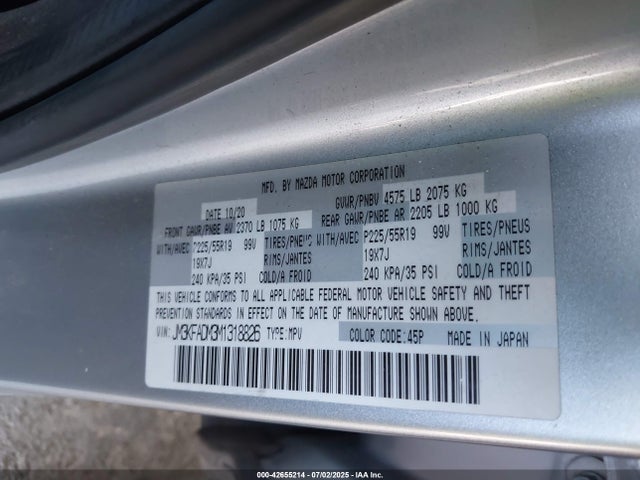 JM3KFADM3M1318826 Mazda py cylinder decativation