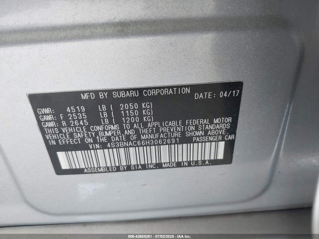 Subaru u5 2017 4S3BNAC66H3062691 Image 9