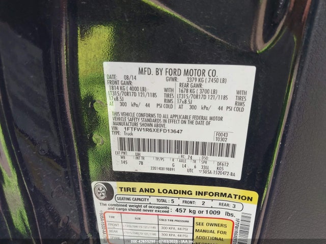 Ford 2014 2014 1FTFW1R6XEFD13647 Image 9