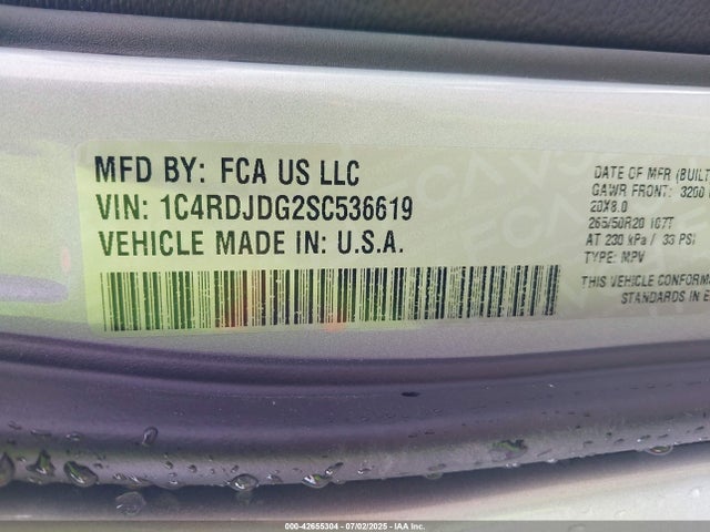 Dodge Durango 2025 1C4RDJDG2SC536619 Image 9