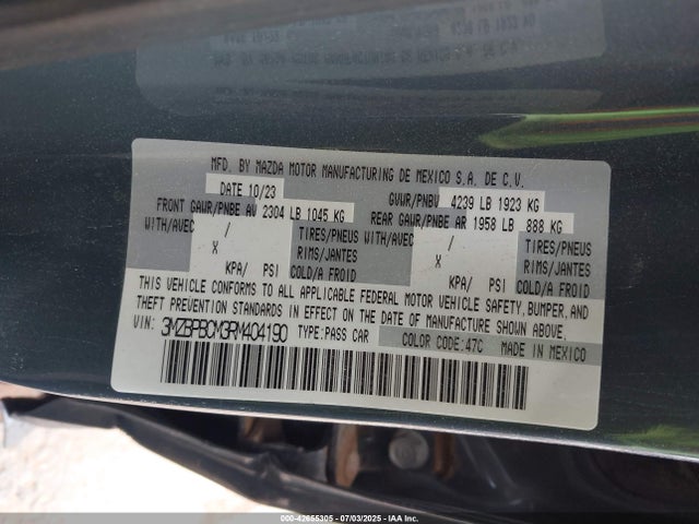 Mazda pyukd 2024 3MZBPBCM3RM404190 Image 9