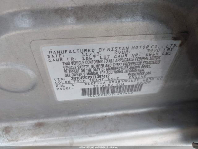 3N1CE2CPXEL397412 Nissan 2014