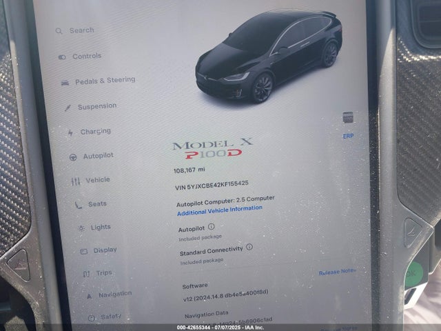 Tesla MODEL X 2019 5YJXCBE42KF155425 Image 7
