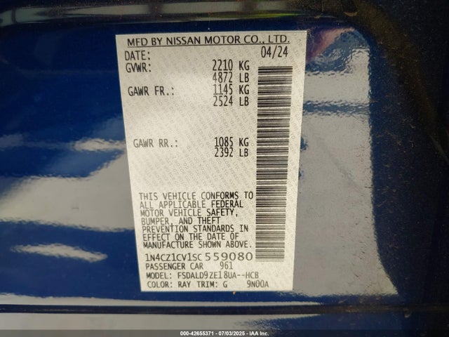 1N4CZ1CV1SC559080 Nissan 2025