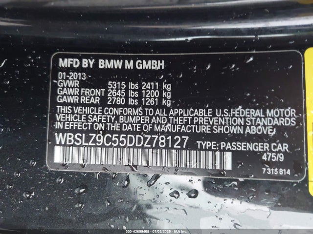 Aukcja sprzedaży 2013 Bmw M6, vin: WBSLZ9C55DDZ78127, numer aukcji: 42655405