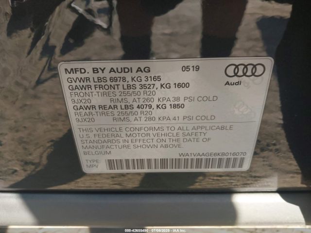 2019 AUDI E-TRON WA1VAAGE6KB016070 Photo 8
