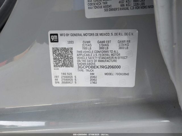 2024 CHEVROLET SILVERADO 1500 3GCPDBEK7RG206000 Photo 8