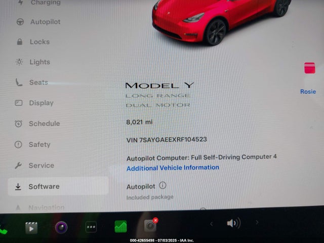 7SAYGAEEXRF104523 Tesla Model Y
