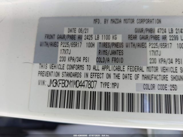 2021 MAZDA CX-5 JM3KFBCM1M0447807 Photo 8
