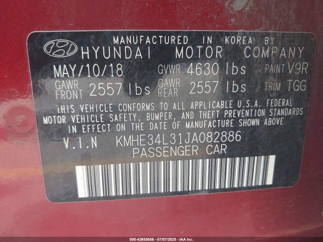 KMHE34L31JA082886 Hyundai gdi nu