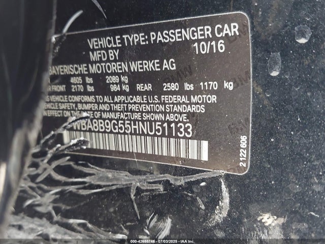 WBA8B9G55HNU51133 BMW 330I