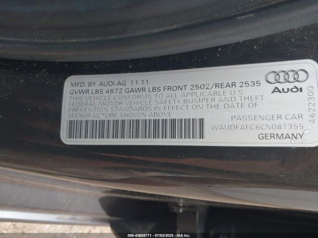 2012 AUDI A6 WAUDFAFC6CN081355 Photo 8