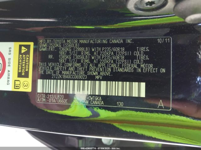 2012 LEXUS RX 350 2T2ZK1BAXCC069023 Photo 8