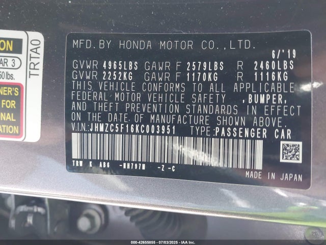 JHMZC5F16KC003951 Honda leb3(h4)