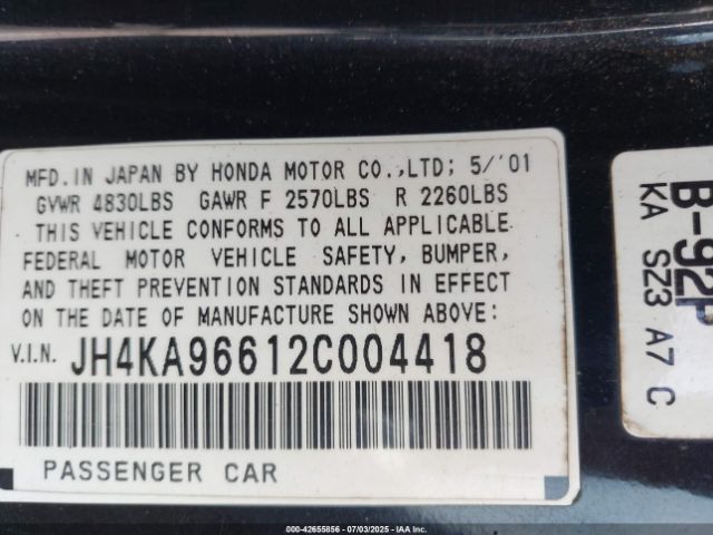 2002 ACURA RL JH4KA96612C004418 Photo 8