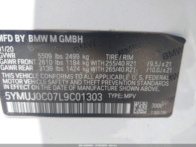 2020 BMW X4 M 5YMUJ0C07L9C01303 Photo 8