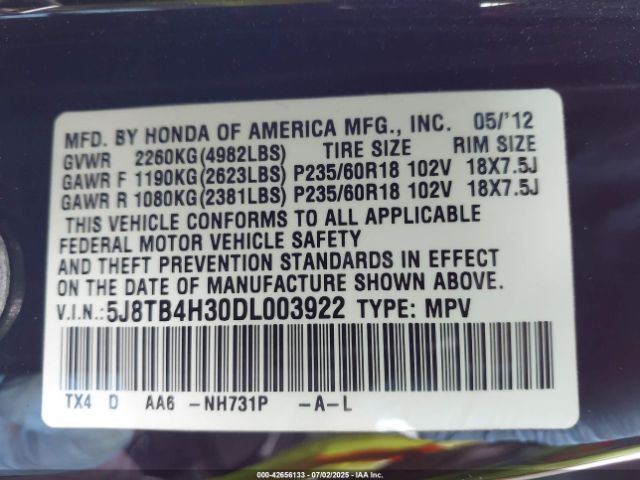 2013 ACURA RDX 5J8TB4H30DL003922 Photo 8