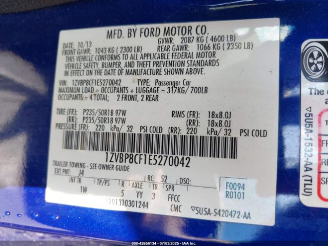 2014 FORD MUSTANG 1ZVBP8CF1E5270042 Photo 8
