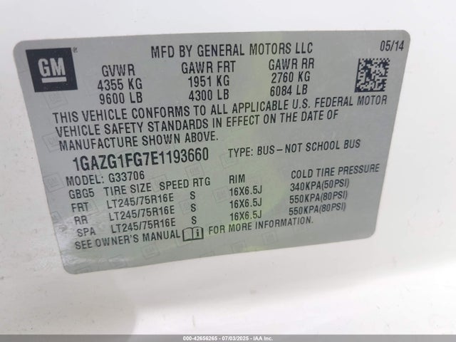 1GAZG1FG7E1193660 Chevrolet l96