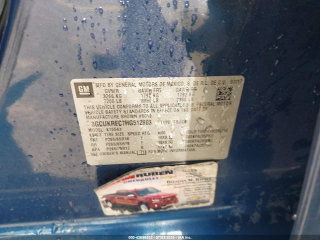 2017 CHEVROLET SILVERADO 1500 3GCUKREC7HG512803 Photo 8