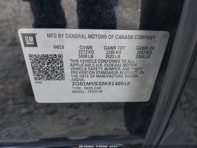 2019 CADILLAC XTS 2G61M5S32K9148918 Photo 8