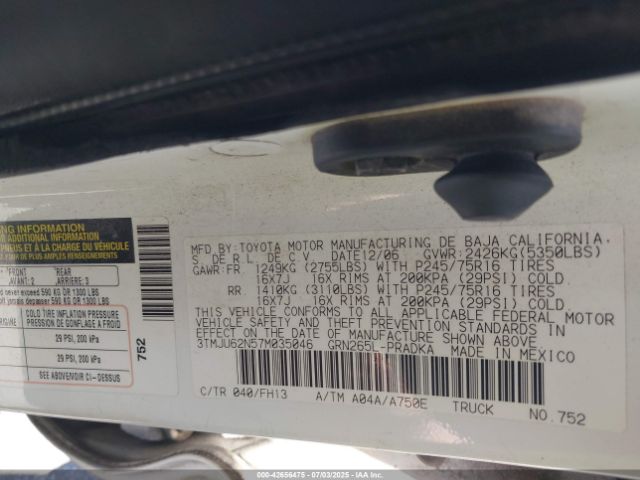 2007 TOYOTA TACOMA 3TMJU62N57M035046 Photo 8