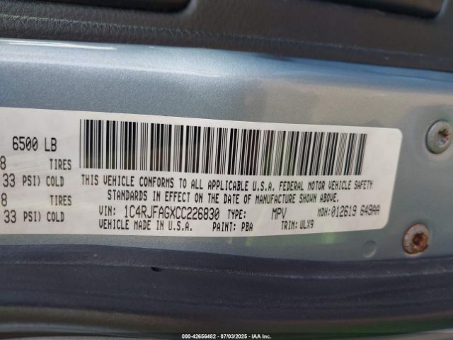 2012 JEEP GRAND CHEROKEE 1C4RJFAGXCC226830 Photo 8