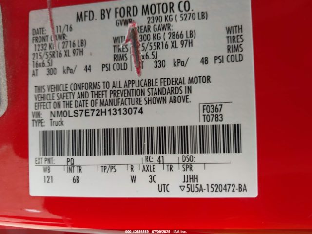 2017 FORD TRANSIT CONNECT NM0LS7E72H1313074 Photo 8