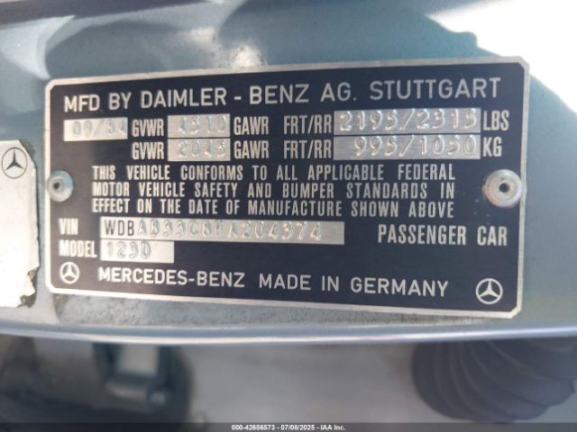 1985 MERCEDES-BENZ 300 WDBAB33C8FA204374 Photo 8