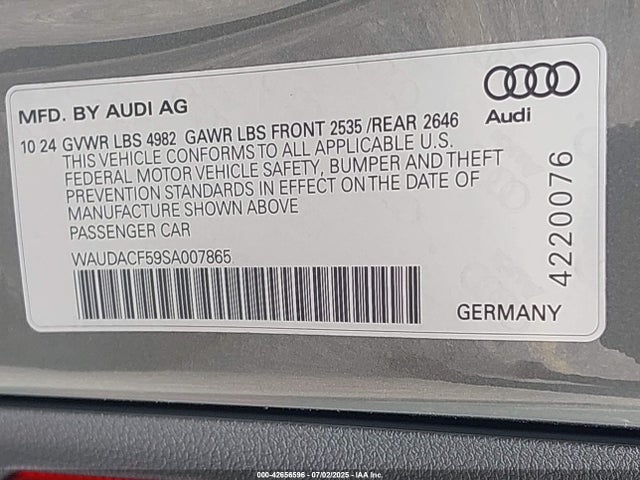 2025 AUDI A5 SPORTBACK WAUDACF59SA007865 Photo 8