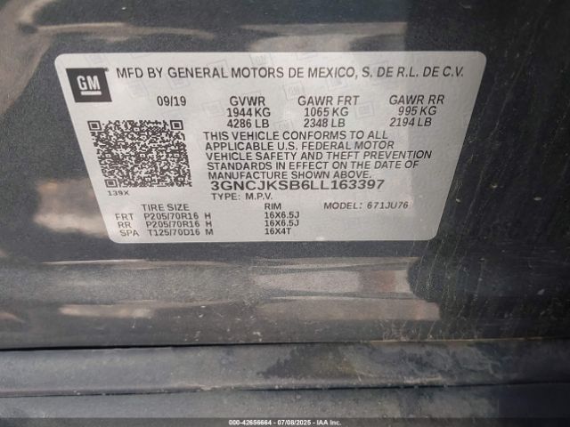 2020 CHEVROLET TRAX 3GNCJKSB6LL163397 Photo 8