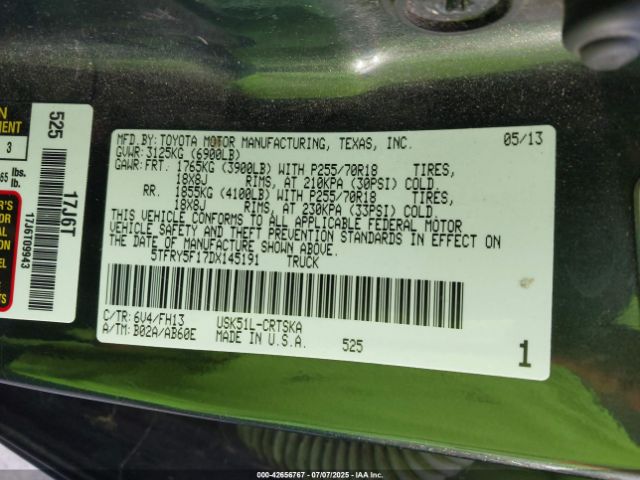 2013 TOYOTA TUNDRA 5TFRY5F17DX145191 Photo 8