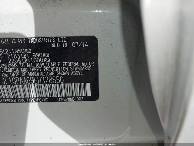 Subaru Impreza 2014 JF1GPAA69EH328650 Image 9