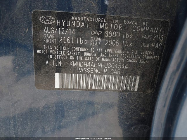 KMHDH4AH9FU304544 Hyundai dohc gdi nu