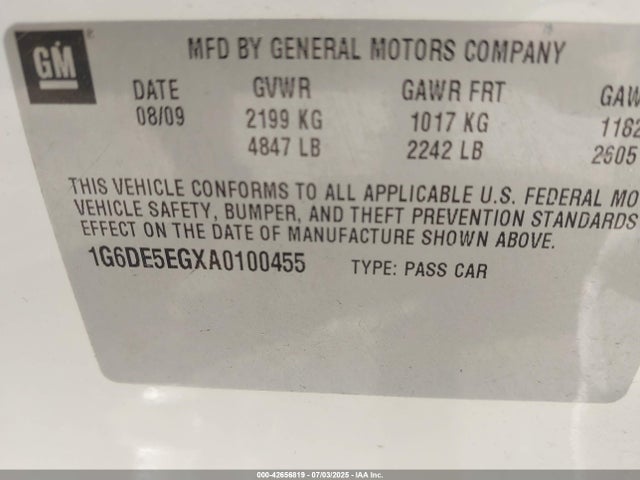 2010 CADILLAC CTS 1G6DE5EGXA0100455 Photo 8