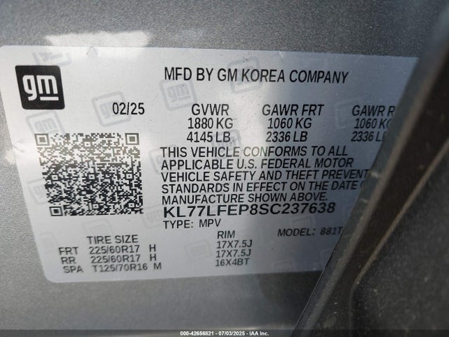 Chevrolet lbp 2025 KL77LFEP8SC237638 Image 9
