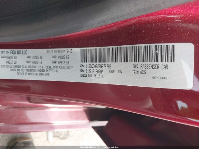 1C3CCCAB2FN676780 Chrysler 2015