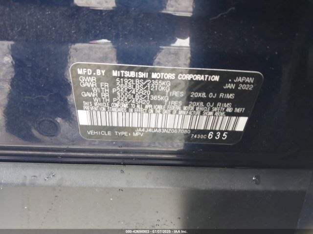 2022 MITSUBISHI OUTLANDER JA4J4UA83NZ067080 Photo 8