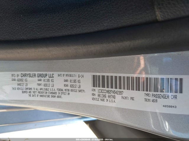 1C3CCCAB2FN542397 Chrysler 200